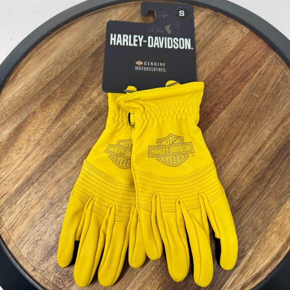 Harley Davidson Women's Small Helm Leather Gloves Full Finger NWT - Picture 1 of 4